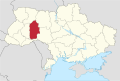 Political map of Ukraine, highlighting Khmelnytskyi Oblast